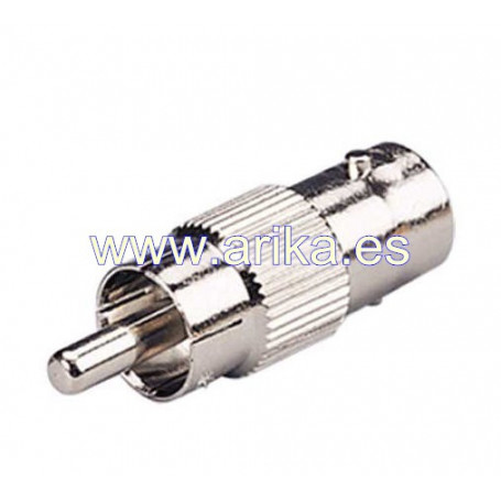 Conector BNC hembra a RCA macho.