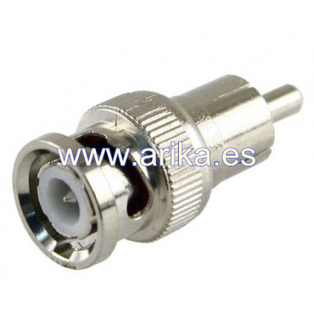 Conector BNC macho a RCA macho.