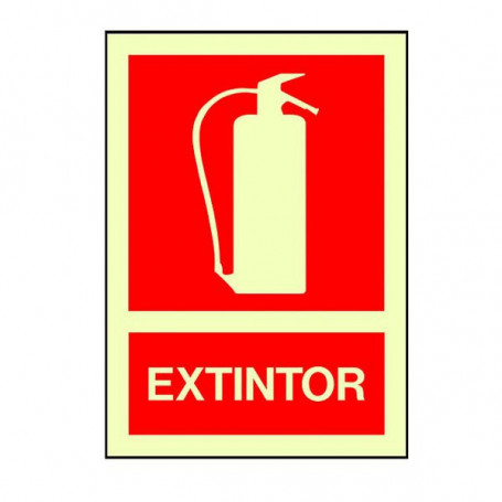Cartel extintor homologado fotoluminiscente