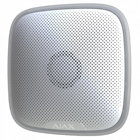 Sirena para exterior Ajax – Inalámbrico 113 dB - LED señalización – Blanca