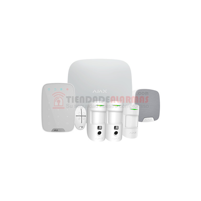 Kit Alarma Ajax Plus - Sistema Seguridad Inalámbrico Para Casa, Negro, 7 Detectores