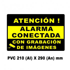 Cartel Alarma conectada PVC