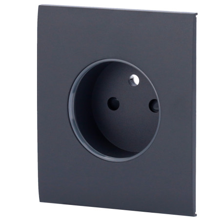 Tapa central para enchufe inteligente tipo E gris