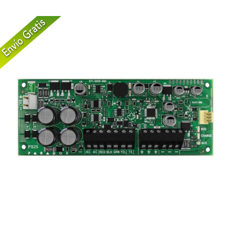 Paradox PS25: Módulo de fuente de alimentación supervisada de 2,8A para sistemas Paradox